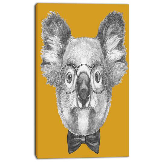 Designart - Koala with Glasses and Bow Tie